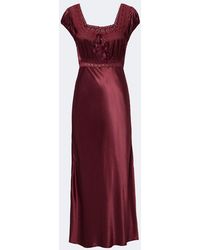 RIXO London - Maeva Lace-Trimmed Satin Midi Dress - Lyst