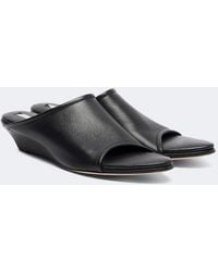Christen - Stretch Leather Wedge Mules - Lyst