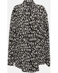 Balenciaga - Logo Satin Shirt - Lyst