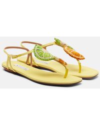 Aquazzura - Citrus Sugar Raffia Slingback Sandals - Lyst