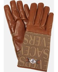 Versace - Allover Leather Gloves - Lyst