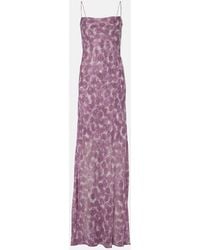 Dries Van Noten - Printed Silk Chiffon Slip Dress - Lyst
