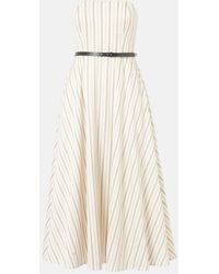 Max Mara - Fervida Cotton And Linen Midi Dress - Lyst