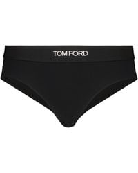 Tom Ford Logo Stretch-jersey Briefs - Black