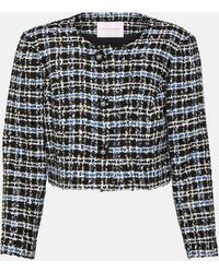 Carolina Herrera - Cropped Tweed Jacket - Lyst
