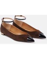 Aquazzura - Pinot Suede Ballet Flats - Lyst