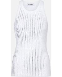The Attico - Embellished Cotton Jersey Tank Top - Lyst