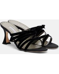 Manolo Blahnik - Clementel 70 Velvet Mules - Lyst