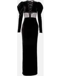 Alessandra Rich - Silk-blend Velvet Maxi Dress - Lyst