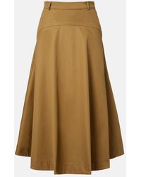 Balenciaga - Cotton Twill Midi Skirt - Lyst
