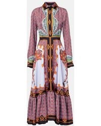 La DoubleJ - San Pietro Printed Silk Maxi Dress - Lyst