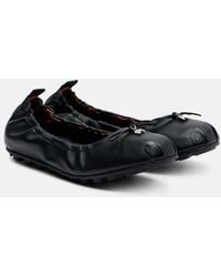 Hogan - Olympia Leather Ballerina Flats - Lyst