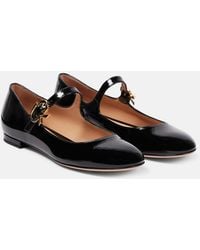 Gianvito Rossi - Mary Ribbon Patent Leather Ballet Flats - Lyst