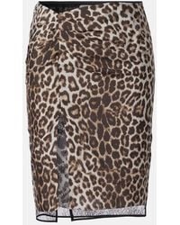 JACQUES WEI - Leopard-Print Silk Lace Miniskirt - Lyst