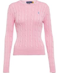 Polo Ralph Lauren Cable-knit Cotton Jumper - Pink