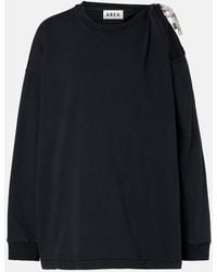 Area - Embellished Cotton Jersey T-Shirt - Lyst