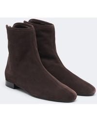 TOTEME - Shearling-Lined Suede Ankle Boots - Lyst