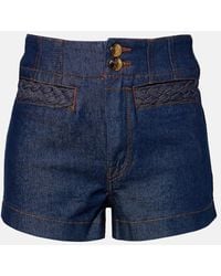 Zimmermann - Awaken High-Rise Denim Shorts - Lyst