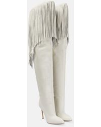 Paris Texas - Fringed Leather Over-the-knee Boots - Lyst