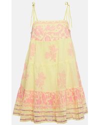 Juliet Dunn - Vestido Corto De Algodon A Capas - Lyst