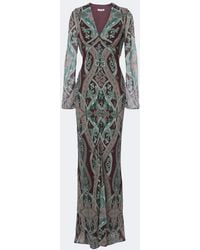 Veronica Beard - Daciana Printed Silk Georgette Maxi Dress - Lyst