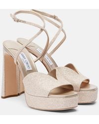 Jimmy Choo - Karli 125 Glitter Platform Sandals - Lyst