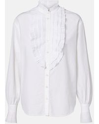 Polo Ralph Lauren - Ruffled Cotton And Silk Blouse - Lyst