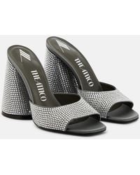 The Attico - Luz Crystal-Embellished Leather Mules - Lyst