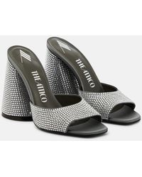 The Attico - Luz Crystal-Embellished Leather Mules - Lyst