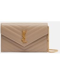 Saint Laurent - Cassandre Matelasse Envelope Leather Wallet On Chain - Lyst