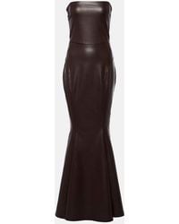 Norma Kamali - Strapless Faux Leather Fishtail Gown - Lyst