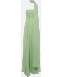 Elie Saab - Scarf-detail Pleated Silk Gown - Lyst