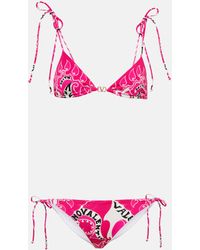 Valentino - Printed Traingle Bikini - Lyst