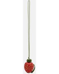 Loewe - Strawberry Crochet Raffia Coin Purse With Strap - Lyst