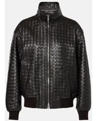 Bottega Veneta - Intrecciato Leather Jacket - Lyst