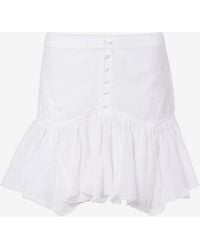 Isabel Marant - Daneen Ruffled Cotton-Blend Miniskirt - Lyst