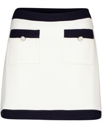 Miu Miu Minifalda de lana virgen - Blanco