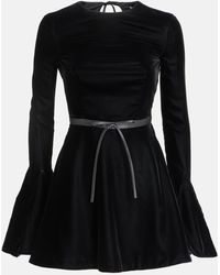 Saint Laurent - Velvet Mini Dress - Lyst