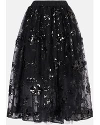 Simone Rocha - Sequined Tulle Midi Skirt - Lyst