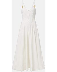 Bottega Veneta - Paneled Cotton-Blend Midi Dress - Lyst