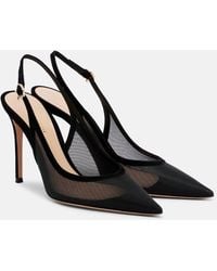 Gianvito Rossi - Suede-Trimmed Slingback Pumps - Lyst