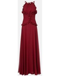 Elie Saab - Ruffled Silk Georgette Gown - Lyst