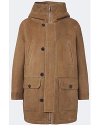 Yves Salomon - Hooded Shearling-Lined Suede Parka - Lyst