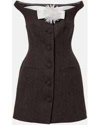 Self-Portrait - Floral-Applique Off-Shoulder Minidress - Lyst