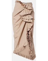 Dries Van Noten - Falda Midi Drapeada Con Volantes - Lyst