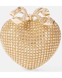 Self-Portrait - Crystal Heart Embellished Clutch - Lyst