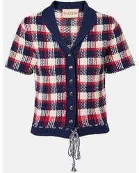 Valentino Garavani - Checked Cotton Cardigan - Lyst