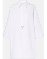 Valentino - Cotton And Linen Minidress - Lyst