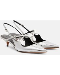 Proenza Schouler - Slingback-Pumps Slash 40 Aus Metallic-Leder - Lyst