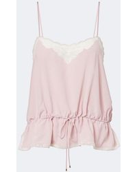 Chloé - Lace-Trimmed Silk Crepe De Chine Camisole - Lyst